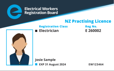 Example licence showing a photo, Registration class and number and expiry date.